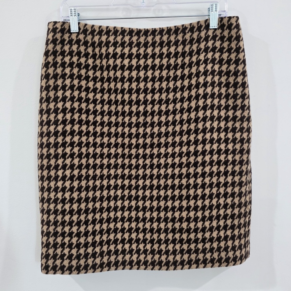 Talbots Pencil Skirt Size 10 Houndstooth Preppy Academia Quiet Luxury